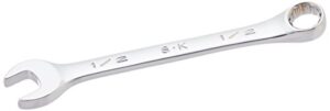 sk professional tools 88216 12-point fractional wrench - regular, 1/2 in. combination chrome wrench with superkrome finish, made in usa
