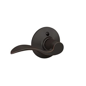 schlage f170 acc 716 lh left handed accent door lever, one sided non-turning dummy door handle, aged bronze