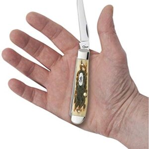 CASE XX WR Pocket Knife Amber Bone Mini Trapper Item #013 - (6207 SS) - Length Closed: 3 1/2 Inches …