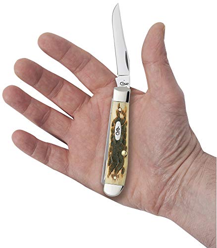 CASE XX WR Pocket Knife Amber Bone Mini Trapper Item #013 - (6207 SS) - Length Closed: 3 1/2 Inches …
