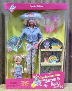 gardening fun barbie & kelly gift set - special edition set w 2 dolls & accessories (1996)