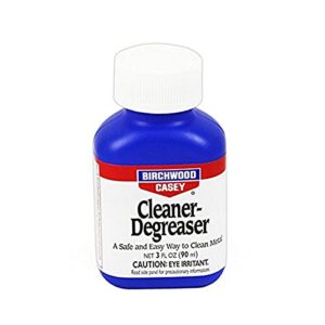 birchwood casey fast-acting easy-to-use cleaner-degreaser for gun cleaning and maintenance, 3 oz (90ml)