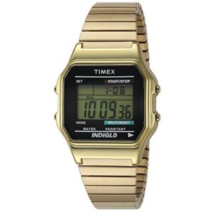 timex men's t78677 classic digital gold-tone stainless steel expansion band watch