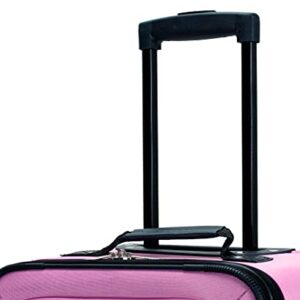 Rockland Journey Softside Upright Luggage Set, Expandable, Pink, 4-Piece (14/19/24/28)