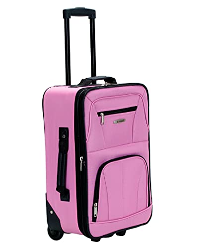 Rockland Journey Softside Upright Luggage Set, Expandable, Pink, 4-Piece (14/19/24/28)