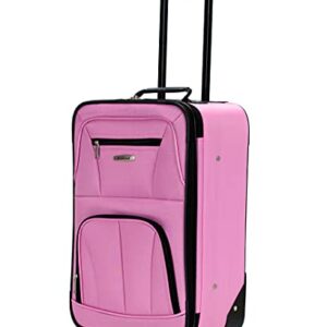 Rockland Journey Softside Upright Luggage Set, Expandable, Pink, 4-Piece (14/19/24/28)