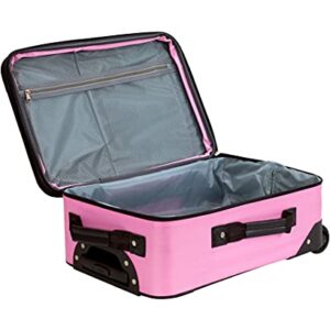 Rockland Journey Softside Upright Luggage Set, Expandable, Pink, 4-Piece (14/19/24/28)