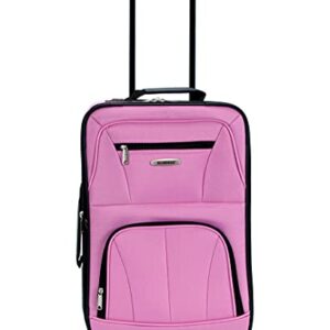 Rockland Journey Softside Upright Luggage Set, Expandable, Pink, 4-Piece (14/19/24/28)