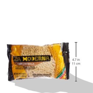 La Moderna Stars Pasta, Noodles, Durum Wheat, Protein, Fiber, Vitamins, 7 Oz