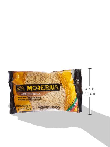 La Moderna Stars Pasta, Noodles, Durum Wheat, Protein, Fiber, Vitamins, 7 Oz