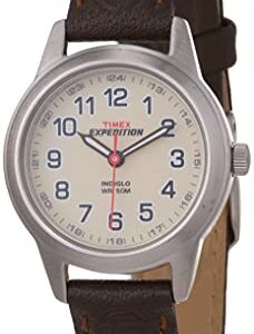 Timex Women's T41181 Expedition Field Mini Black/Brown Nylon/Leather Strap Watch