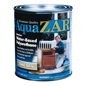 aqua zar water-based polyurethane finish water based satin clear 1 qt