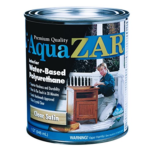 Aqua Zar Water-Based Polyurethane Finish Water Based Satin Clear 1 Qt