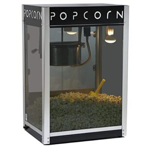 paragon contempo pop 8 ounce popcorn machine for professional concessionaires requiring commercial quality high output popcorn equipment, black and chrome