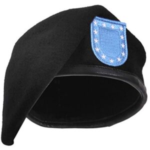 Rothco Inspection Ready Beret/Official Flash, Black, 7