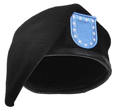 Rothco Inspection Ready Beret/Official Flash, Black, 7