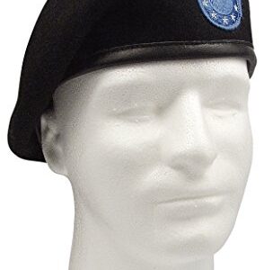 Rothco Inspection Ready Beret/Official Flash, Black, 7