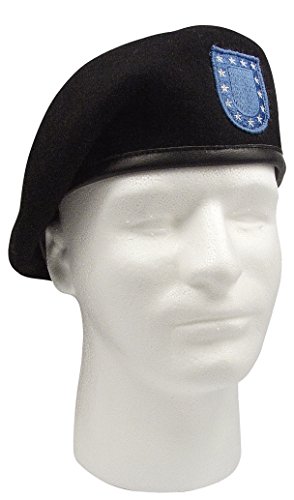 Rothco Inspection Ready Beret/Official Flash, Black, 7