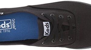 Keds Women's Champion Original Canvas Lace-Up Sneaker, Black/Black, 7 M US