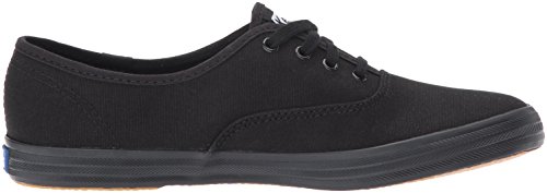 Keds Women's Champion Original Canvas Lace-Up Sneaker, Black/Black, 7 M US