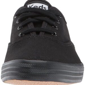 Keds Women's Champion Original Canvas Lace-Up Sneaker, Black/Black, 7 M US