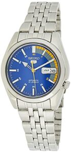 seiko 5 automatic blue dial silver stainless steel men's watch snk371k1