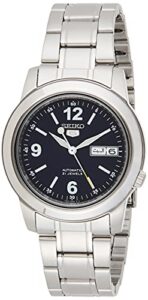 men's automatic blue dial stainless steel seiko