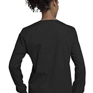 Snap Front Workwear Originals Scrub Jackets for Women Plus Size 4350, 5XL, Black