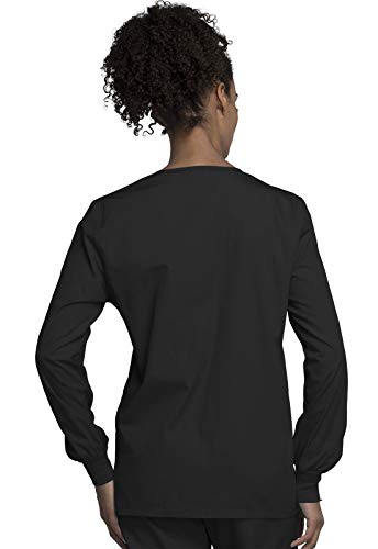 Snap Front Workwear Originals Scrub Jackets for Women Plus Size 4350, 5XL, Black