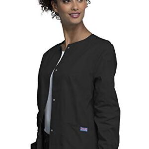 Snap Front Workwear Originals Scrub Jackets for Women Plus Size 4350, 5XL, Black
