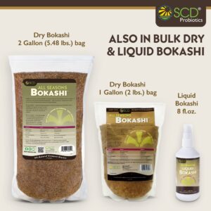 all seasons bokashi compost starter 2 lbs (1 gallon) - dry bokashi bran for kitchen compost bin, compost food pet waste quickly & easily with low odor by scd probiotics