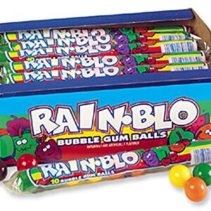 Rain-blo Bubble Gum Balls, 1.7 Ounce Tube, Pack of 24