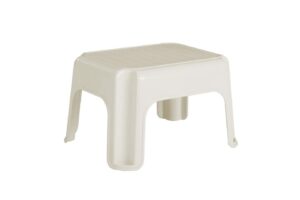 rubbermaid roughneck step-stool, bisque, lightweight, holds up to 300 pounds, ideal for kitchen-bath, skid-resistant
