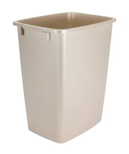 rubbemaid fg2806tpbisqu rubbermaid small trash, 9-gallons, beige, plastic garbage can/wastebasket for kitchen/bathroom fits under-sink/desk/countertop/cabinet, 21-quart, bisque