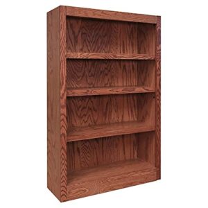 concepts in wood midas four shelf bookcase 48" h medium oak finish