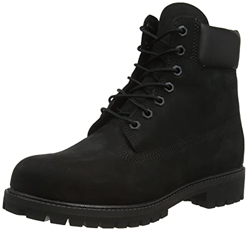 Timberland Men's 6 inch Premium Waterproof Boot, Black Nubuck, 8.5