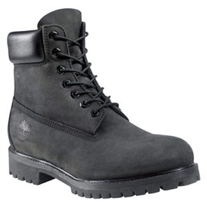 Timberland Men's 6 inch Premium Waterproof Boot, Black Nubuck, 8.5