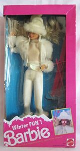 mattel barbie 5949 1990 winter fun doll