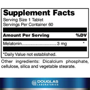 Douglas Laboratories Melatonin P.R. | 3 mg Prolonged-Release Melatonin to Support Sleep/Wake Cycles* | 60 Tablets