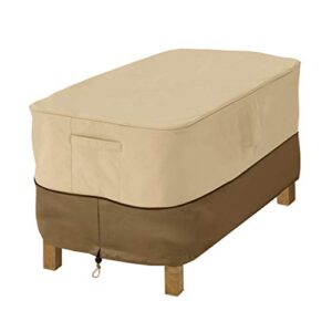 classic accessories veranda water-resistant 38 inch rectangular patio ottoman/side table cover, outdoor table cover, polyester