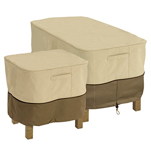 Classic Accessories Veranda Water-Resistant 38 Inch Rectangular Patio Ottoman/Side Table Cover, Outdoor Table Cover, Polyester