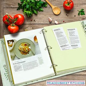 Meadowsweet Kitchens Collected Recipes Cookbook-3 Ring Binder W/8 Tab Dividers W/Categories, Make Your Own Cookbook, 36 8 1/2 x 11 Self-Adhesive ("Magnetic Pages") Recipe Pages - Botanical Treasures