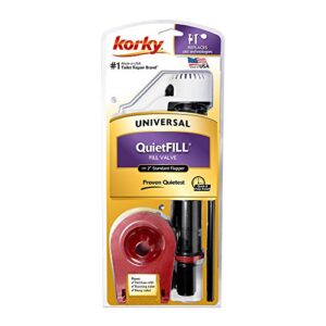 Korky 818BP QuietFILL Universal Toilet Fill Valve and Premium Flapper Easy to Install and Quiet-Made in USA, 2 Inch, Black