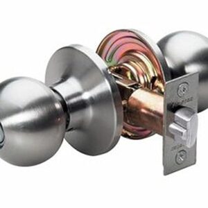 Master Lock BAO0115 Keyed Ball Door Knob with Lock, Satin Nickel