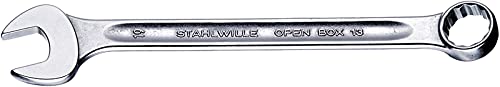 Stahlwille 40483232 Combination Spanners Open-Box No. 13a, Size 1/2", SAE, with 15-Degree Offset Ring End, Chrome Plated Finish, Length 160mm, Made in Germany