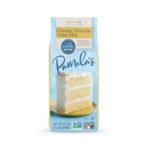 pamela's gluten free vanilla cake mix, dairy free, kosher, 21-ounce bag (pack of 6)