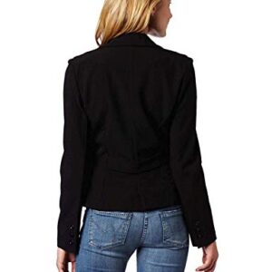 A. Byer Women's Long Sleeve Button welt Jacket, Black, Medium