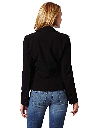 A. Byer Women's Long Sleeve Button welt Jacket, Black, Medium