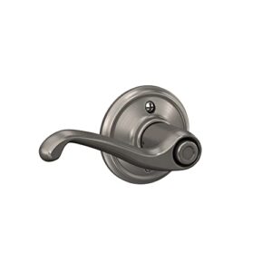 Schlage F40 FLA 619 Flair Door Lever, Bed & Bath Privacy Lock, Satin Nickel