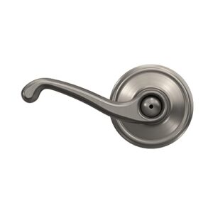 Schlage F40 FLA 619 Flair Door Lever, Bed & Bath Privacy Lock, Satin Nickel